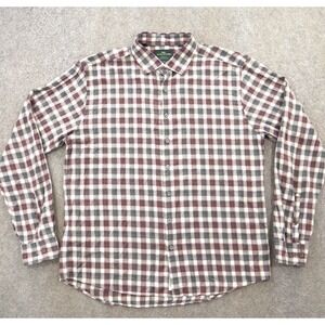 Rodd & Gunn Shirt Mens 2XL XXL Gray Red Button Checks Italy Long Sleeve Sports